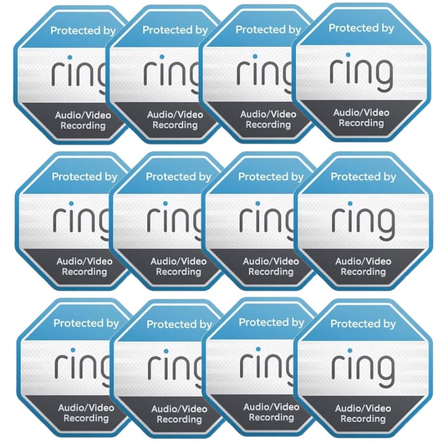 Home Security For Windows - 12 Pack Ring Security Stickers Double