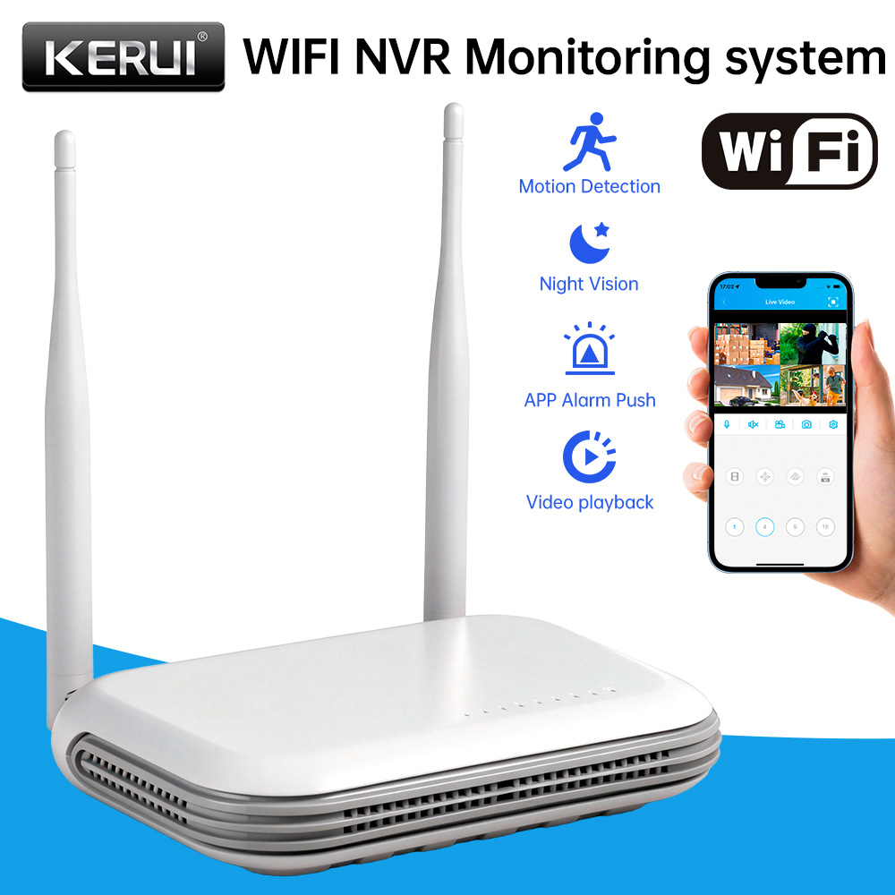 Home Security With Cameras - KERUI Mini Network WIFI 8CH NVR