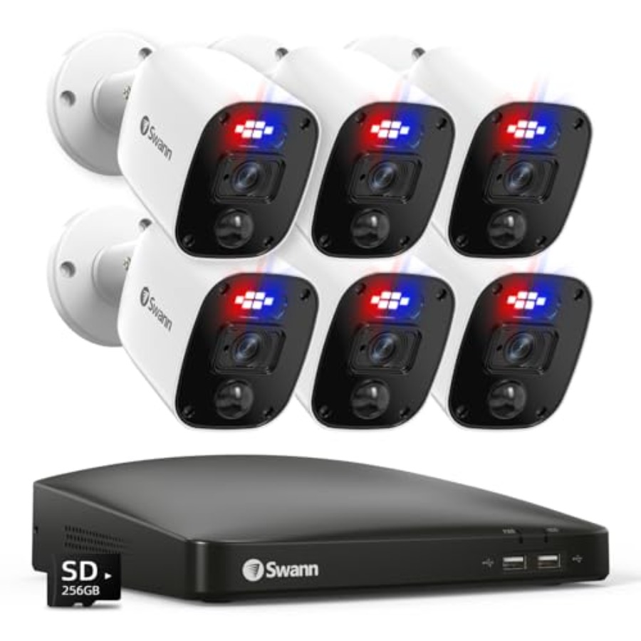 Home Security Lights - Home Security Camera System: 6-cam H.265