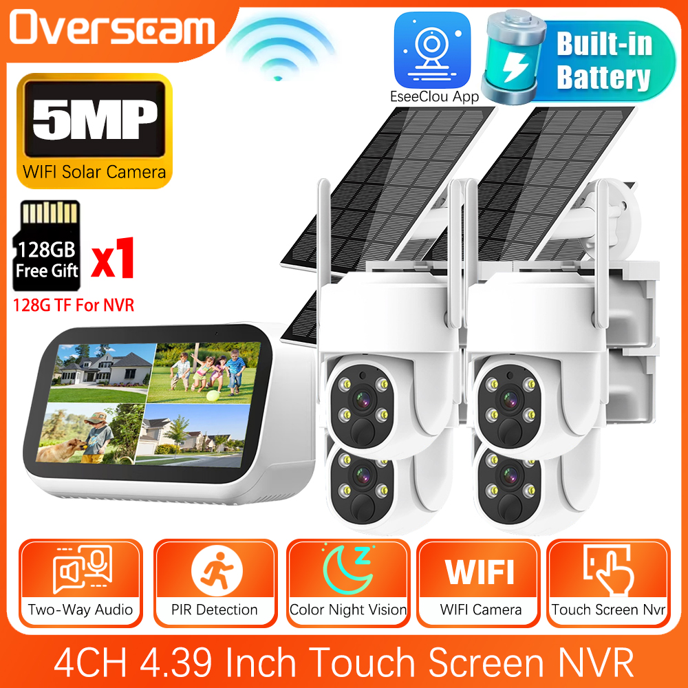 Mini 4CH 4.39 Inch NVR 5MP Wif – обзор и цена Camera Solar Wireless