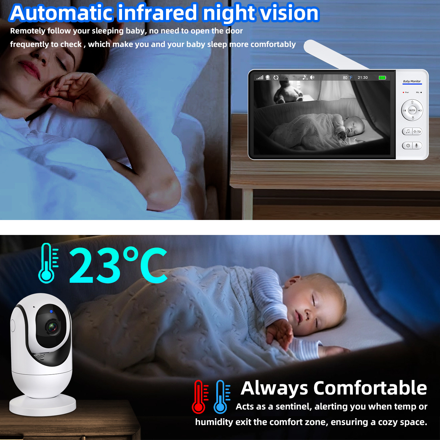 7 Inch Video Baby Monitor with – обзор и цена Home Security Video Cameras