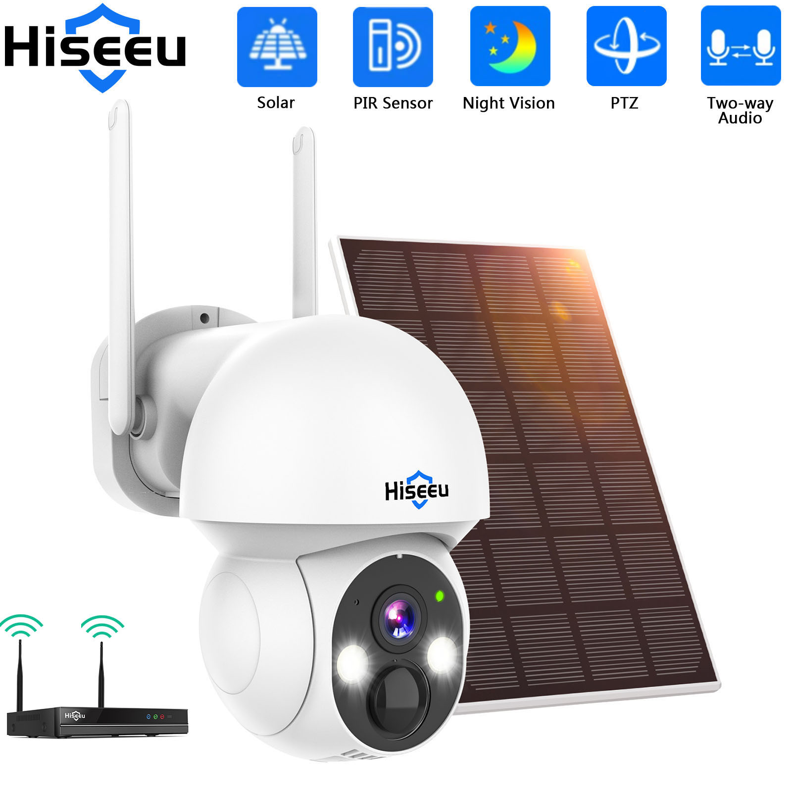 Hiseeu 2K 4MP WIFI PTZ Solar I – обзор и цена Camera Solar Wireless