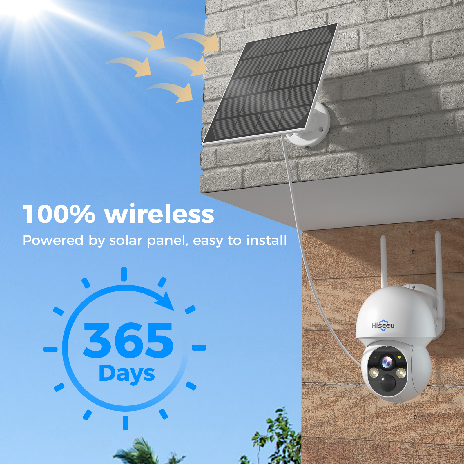 Hiseeu 2K 4MP WIFI PTZ Solar I – обзор и цена Camera Solar Wireless