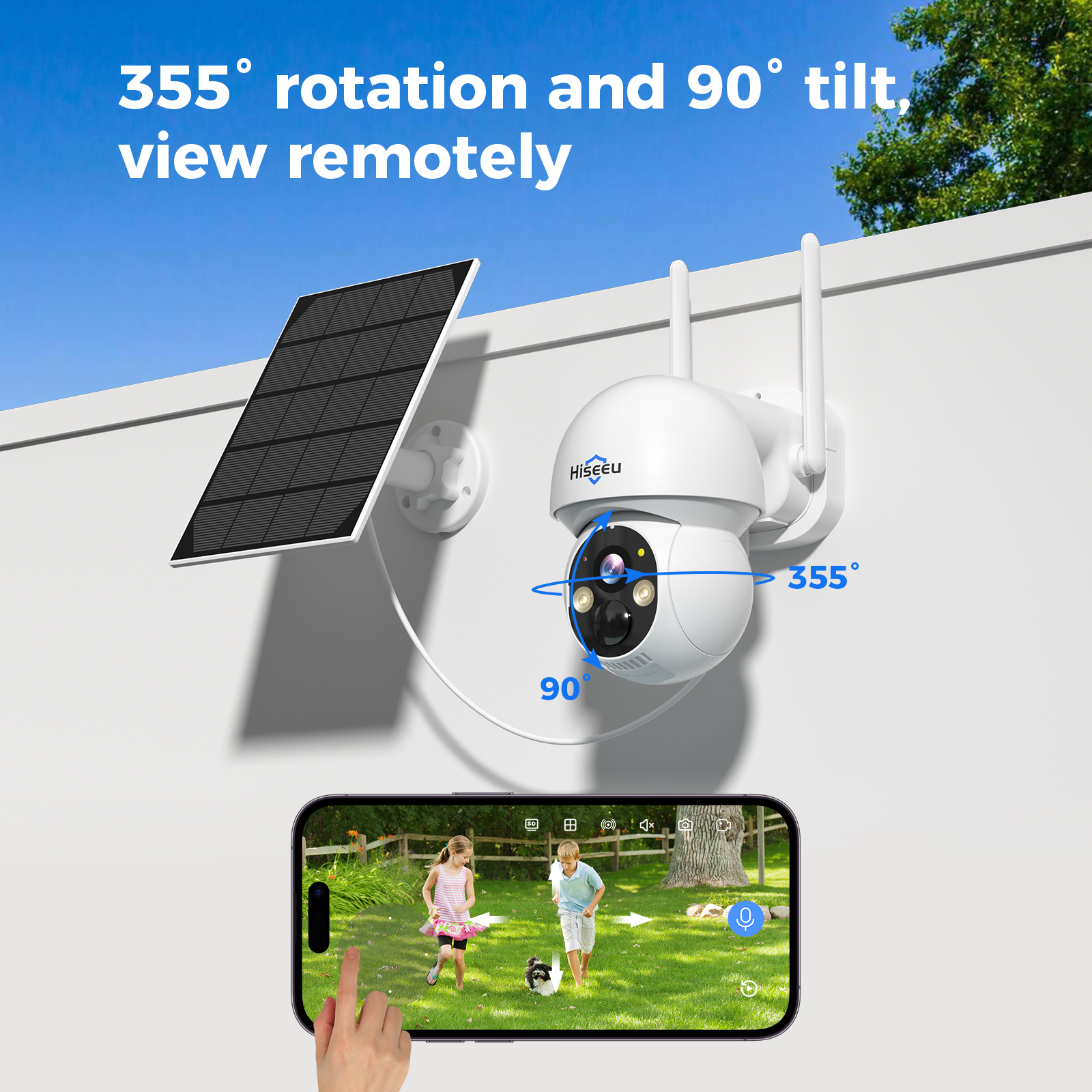 Hiseeu 2K 4MP WIFI PTZ Solar I – обзор и цена Camera Solar Wireless