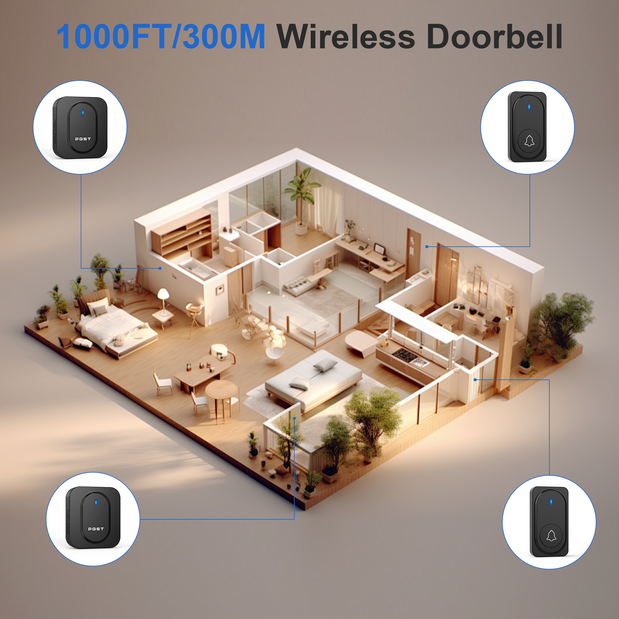 PGST Wireless Doorbell 36 Chim – обзор и цена Home Security Lights