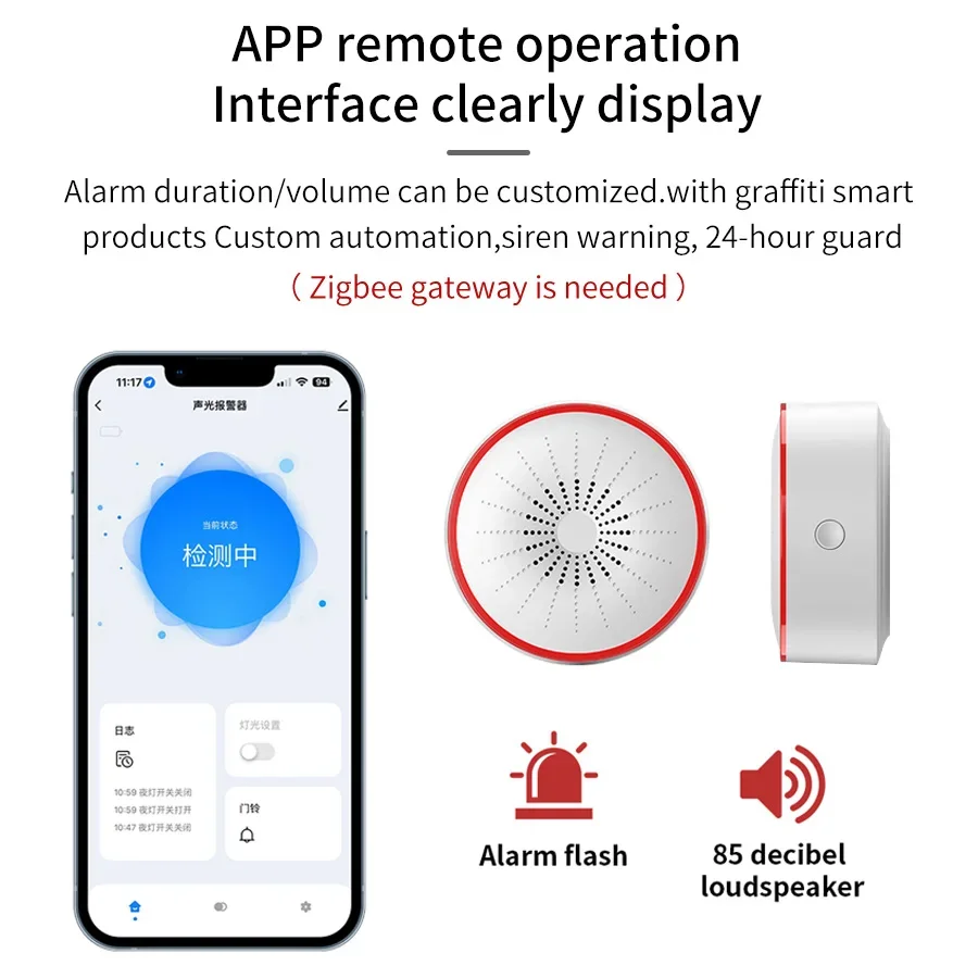 Tuya ZigBee Smart Siren 85DB W – обзор и цена Home Security Lights