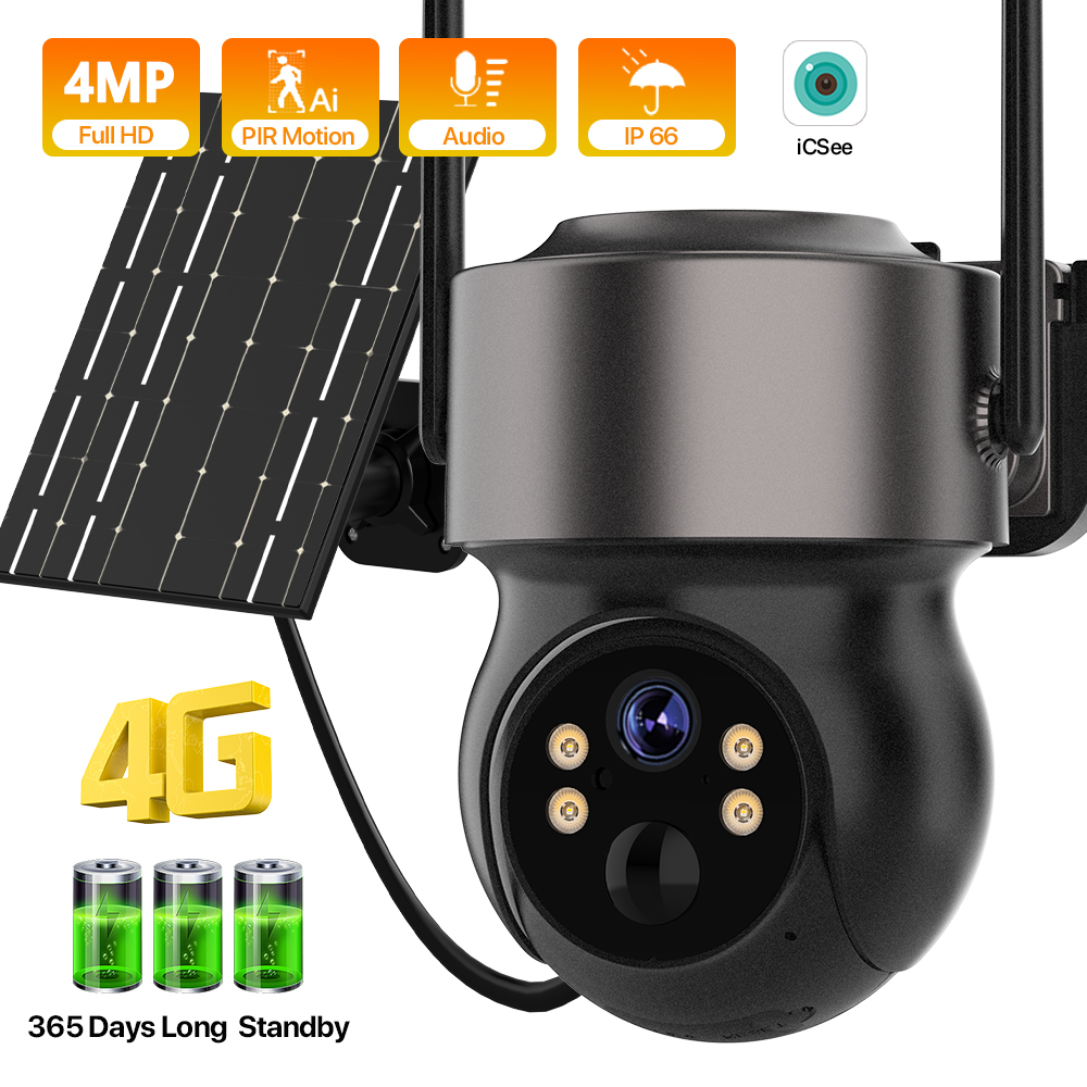 4MP 4G SIM Solar Battery Power – обзор и цена Camera Solar Wireless