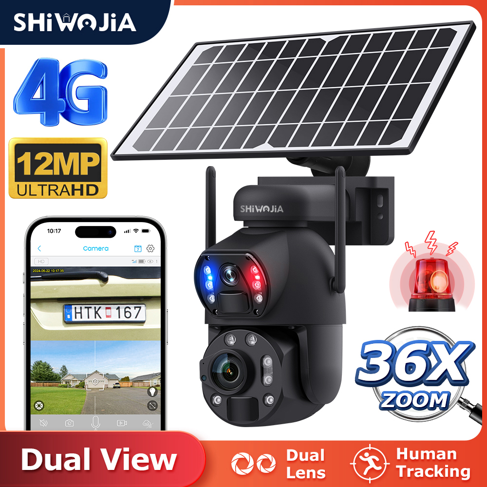 SHIWOJIA 6K 12MP 4G Solar Came – обзор и цена Camera Solar Wireless
