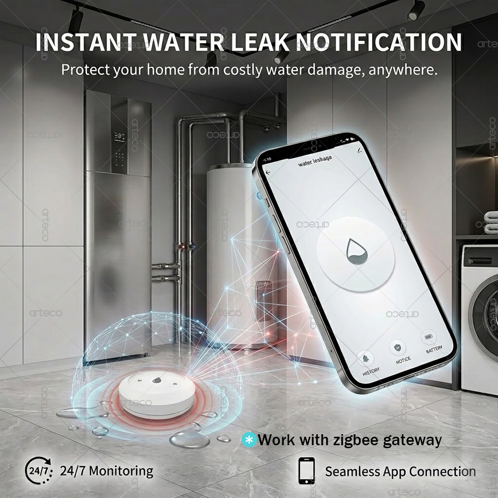 Zigbee Water Leak Sensor Flood – обзор и цена Home Security Kitchener