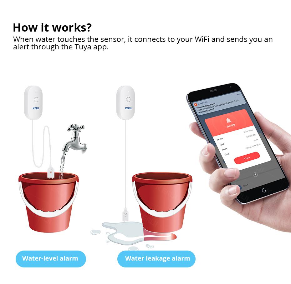 KERUI Smart  WiFi Water Sensor – обзор и цена Home Security Kitchener