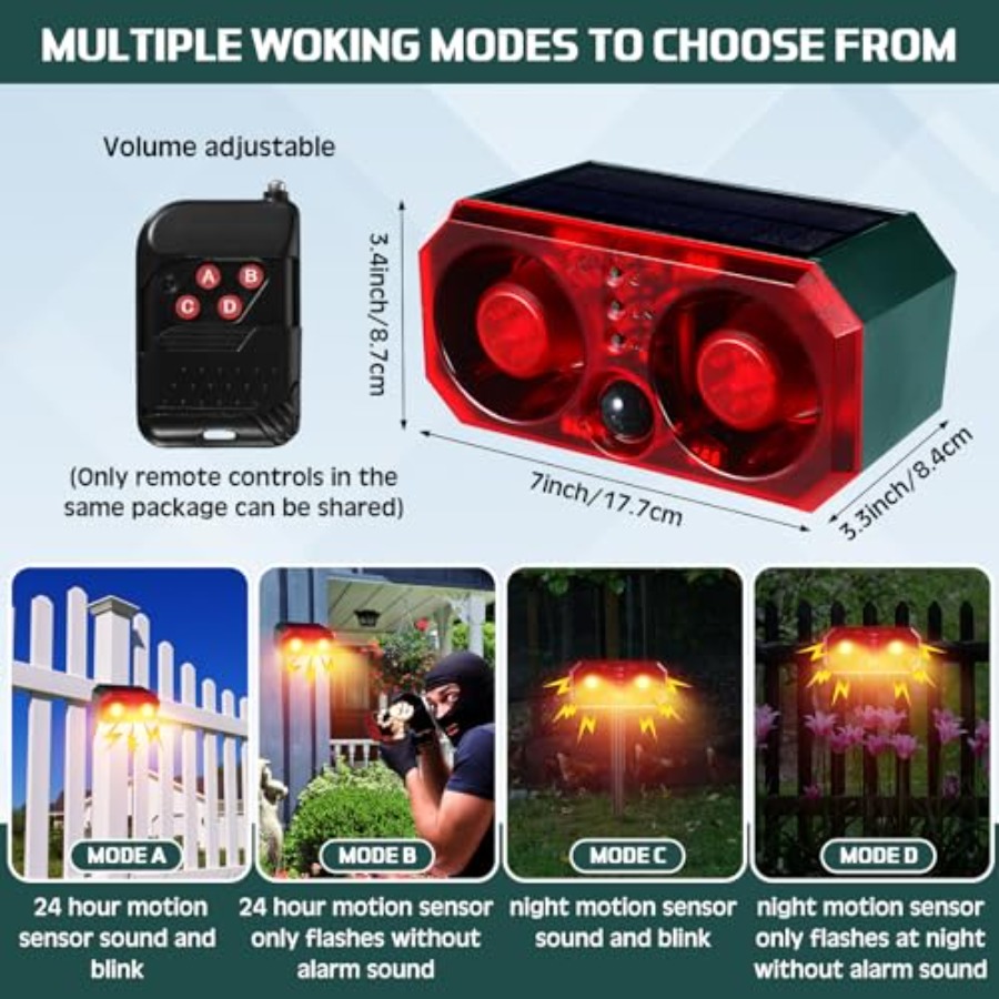 Pcs Solar Outdoor Motion Senso – обзор и цена Barking Dog Alarm