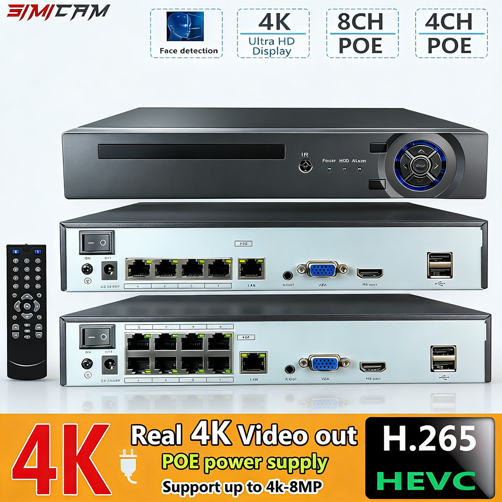 4K 10CH NVR 4/8Port POE For 8M – обзор и цена Home Security With Cameras