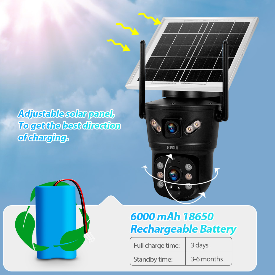 KERUI Outdoor 6MP Solar Camera – обзор и цена Home Security For Windows