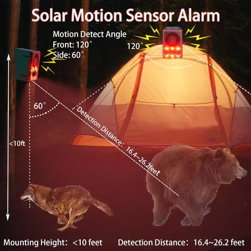 Solar Motion Alarm Lamp 130dB  – обзор и цена Barking Dog Alarm