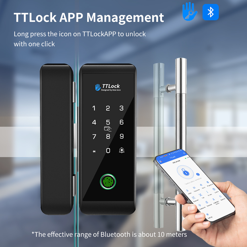 TTLOCK Smart Glass lock Finger – обзор и цена Door Lock Smart Keypad